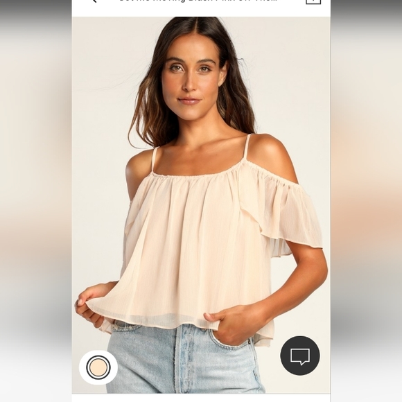 Blush Pink Off-the-Shoulder Top XL - Picture 1 of 4